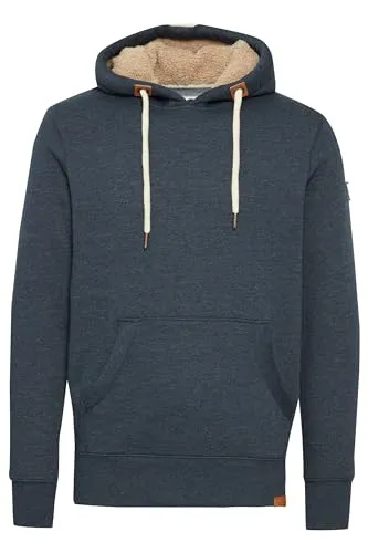 !Solid TripHood Pile Herren Kapuzenpullover Hoodie Sweatshirt Mit Teddyfutter Meliert, Größe:M, Farbe:INS BLU M (P8991)