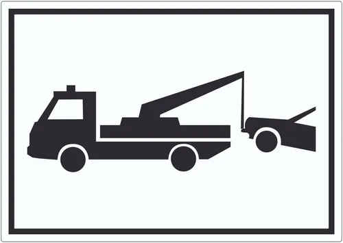 HB-Druck Aufkleber Widerrechtlich abgestellte Fahrzeuge Symbol Aufkleber, wetterfest, UV-beständig, kratzfest