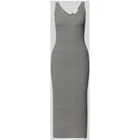 comma Midikleid Strick - Freizeitkleid für Damen mit gestreiftem Muster und seitlich geschlitztem Saum für einen modernen Look