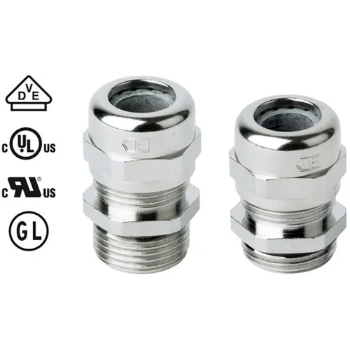 Jacob 50.640 M/EMV Kabelverschraubung EMV - Kabelverschraubung aus Messing mit Zugentlastung, ideal für EMV-Anwendungen. Temperaturbeständig von -100 °C bis +100 °C, Durchmesser 19 mm.