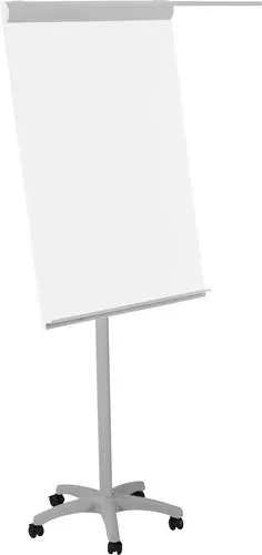 ROCADA 616K Mobiles Flipchart mit 2 Armen und Sternfuß - Präsentation: Magnetisches Flipchart mit stabilem Sternfuß, ideal für dynamische Meetings und kreative Workshops.
