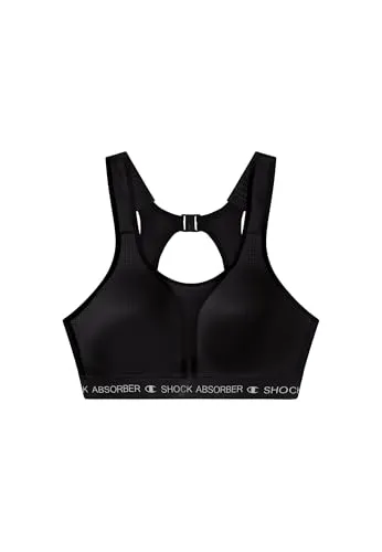 Shock Absorber BH Ultimate Run Padded Bra Schwarz D 75 - Funktionsunterwäsche für Damen, bietet herausragenden Komfort und Unterstützung bei intensivem Training dank gepolsterter Cups und schnelltrocknendem Material.