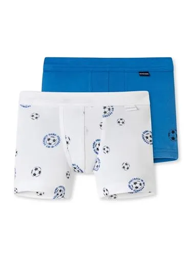 Schiesser Jungen 2 Pack Short mit weichem Bündchen Unterwäsche Feinripp - 100% Organic Bio Baumwolle - Größe 92 bis 164
