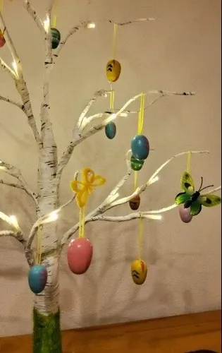 Ostereier Bunt 2 cm Holzeier Anhänger Ostern Osterstrauch Osterdekoration Set 24