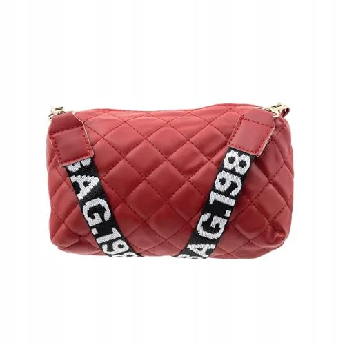 Little Angel Trendige Stepp-Umhängetasche für Damen – Crossbody Bag mit breitem Gurt – City Bag mit Reißverschluss – Elegant & Praktisch, Handtasche, Tasche (Rot)