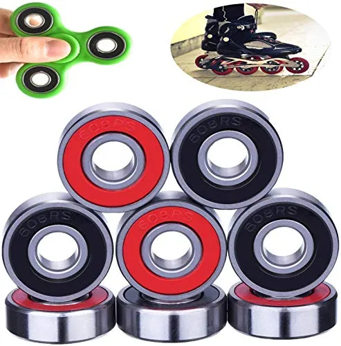 Skateboard Kugellage,8PCS 608RS 608ZZ Lager,Kugellager Reibungslose Edelstahllager für lange Skateboards Allrad-Skates