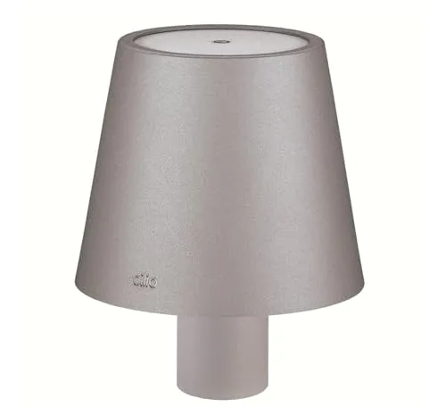 Cilio LED-Flaschenlampe LUCE grau, dimmbar, Touch-Sensor, Ø 11 cm