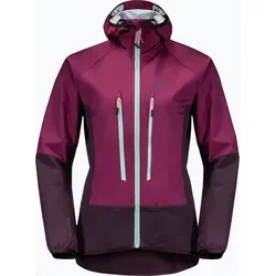 Jack Wolfskin Alpspitze Hoody W Wild Berry M Outdoor Jacke - Dunkelrot/Grün - 168