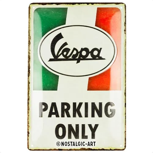 Nostalgic-Art Metallschild Blechschild 20 x 30cm - Vespa - Parking Only Italian