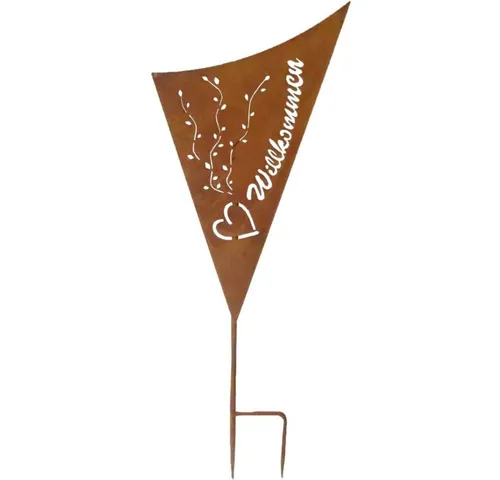 Garden Pleasure Gartenstecker Gartenschild, in Rost-Optik Willkommen, aus Stahl
