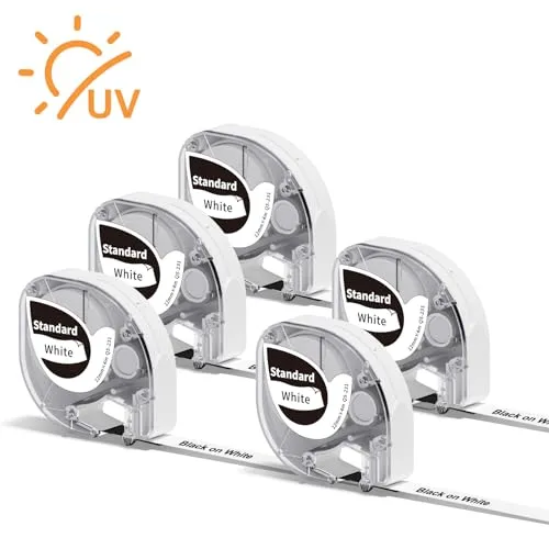5x Phomemo P12 Original Thermotransfer-Etiketten Schwarz auf Weiß 12mmx4m