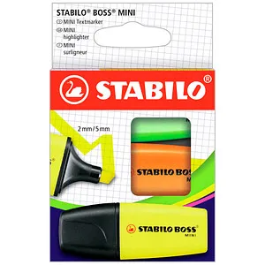 STABILO BOSS MINI Textmarker farbsortiert, 3 St.