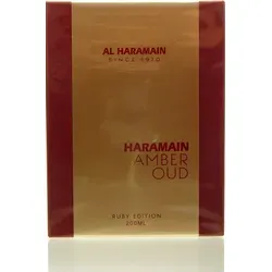 Al Haramain Amber Oud Ruby Edition Eau de Parfum 200 ml - Unisex Duft mit provokantem Sex-Appeal, Kopfnoten von Safran und Bittermandel, ideal für einen betörenden Auftritt.