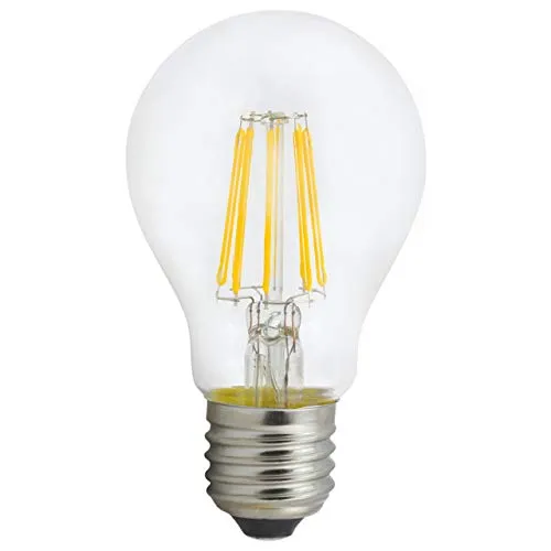 proventa® LED-Filament-Leuchtmittel Birne | Mit Lichtschalter dimmbar | E27 | 6 Watt (ersetzt 55 Watt) | 720 Lumen | 2.700 K warmweiß | 330° Abstrahlwinkel | Form A60 | Glas klar | Glühfaden