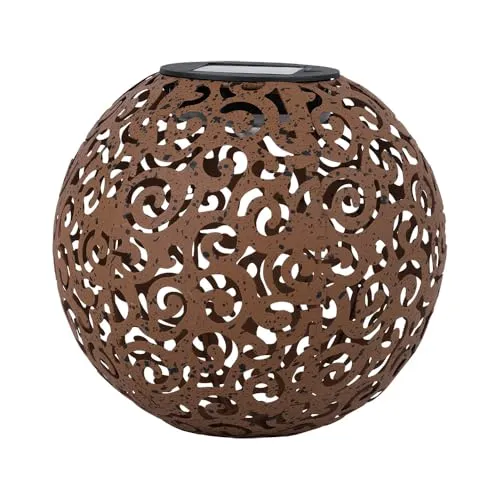 etc-shop Solarleuchte rostfarbig - Antike Solarlampe mit orientalischem Lichteffekt - Lampen: Diese rustikale Solarleuchte mit IP44 Schutz eignet sich perfekt für Garten und Terrasse, bietet energieeffiziente Beleuchtung und ein einzigartiges Lichterlebnis.