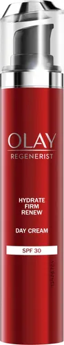Olay Regenerist Crema Facial De Día Con SPF 30 - Tagespflege mit SPF 30, angereichert mit Vitamin B3 und Niacinamid für 24 Stunden intensive Hydratation und Schutz vor UV-Strahlen.