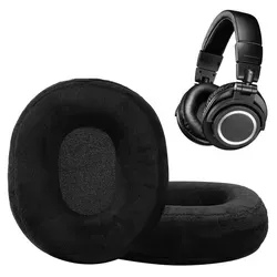 kwmobile 2x Velours Ohr Polster für AudioTechnica ATH M20x BT Ohrpolster - Ersatz Ohrpolster - Kopfhörer Ersatzteile - Kopfhörer Ersatzpolster für - Schwarz