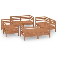 vidaXL 8-tlg. Garten-Lounge-Set aus Kiefernholz - Gartenmöbel-Set aus robustem Kiefernholz, ideal zum Entspannen und für gesellige Stunden im Freien. Kombinierbar für individuelle Konfigurationen!