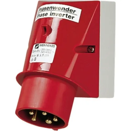 Mennekes CEE-PHASENWENDER 400V-5X32A/6H - Robuster Wandstecker IP44 für zuverlässige Stromversorgung, ideal für den Einsatz im Außenbereich oder in feuchten Umgebungen.