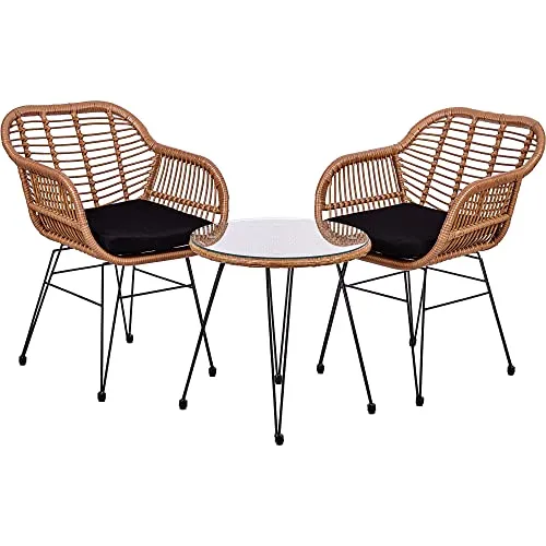 STILISTA 3-teiliges Poly-Rattan Bistroset