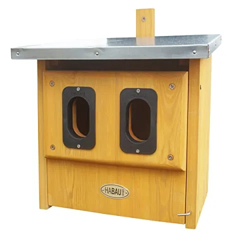 HABAU Nistkasten Rotkehlchen aus Lärche, mit Zwei Einfluglöchern