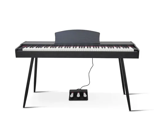 Digitalpiano Braunes Piano Stage Klavier Hochglanz - Elegantes 88-Tasten Digitalpiano mit Bluetooth-Konnektivität für flexibles Musizieren. Ideal für den Heimgebrauch und ausgestattet mit einem hochwertigen Lautsprechersystem.