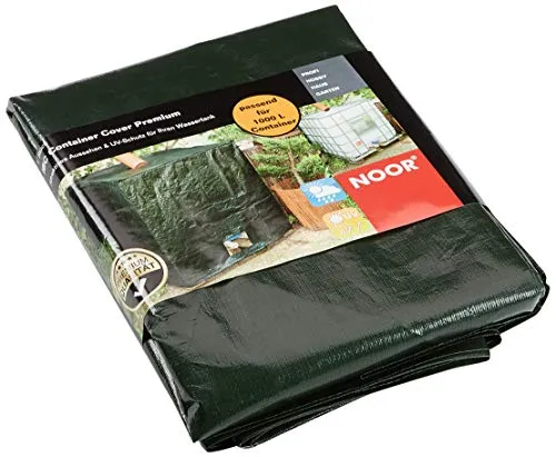 NOOR IBC-Abdeckung Premium 1000L Tank - Regentonnen Schutzhülle für 1000L IBC-Container, UV-stabilisiert mit 200g/m², bietet ganzjährigen Schutz vor Witterungseinflüssen und ermöglicht Sicht auf den Füllstand dank Klettverschluss.