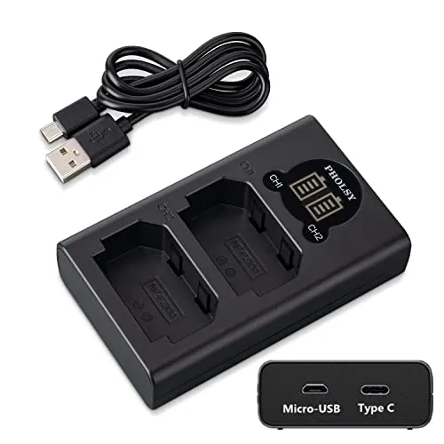 PHOLSY NP-FZ100 Ladegerät ersetzt das Sony NP-FZ100 Ladegerät BC-QZ1 für Sony NP FZ100 Akku Kompatibel mit Sony Kamera a1, a9M2, a9, a7SM3, a7RM4, a7RM3, a7C, a7M4, a7M3, a6600, FX3