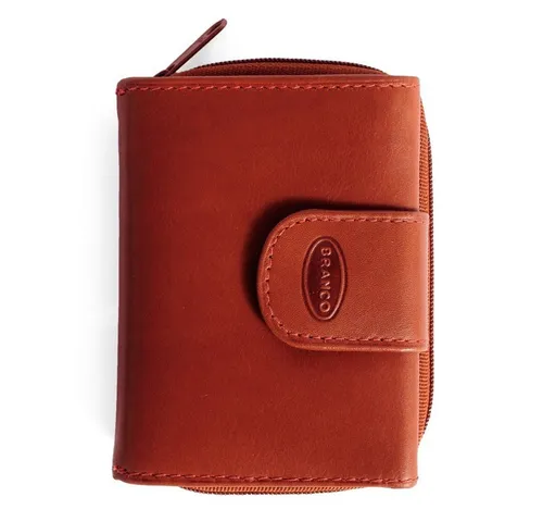 BRANCO Mini Geldbörse 225 - Kompakte Damen-Geldbörse aus Leder, Braun - Mini-Geldbörse aus Echt-Leder in Braun, ideal für jede Handtasche. Mit 8 Kartenfächern, einem langen Geldscheinfach und einem sicheren Münzfach mit Reißverschluss.
