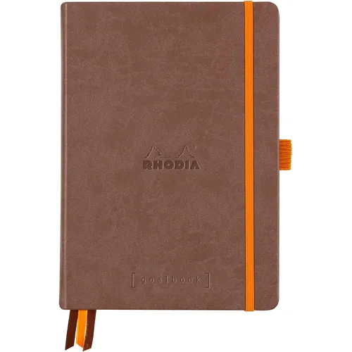 Rhodiarama Goalbook A5 - Schokoladenbraun - Blöcke & Formulare: 120 Blatt punktkariert, ideal für Notizen und kreative Ideen, mit festem Einband für optimale Stabilität.