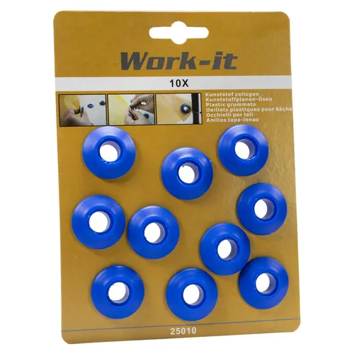 Produktbild Work-it Öse 10 Planenösen zum Nachrüsten von Ösen in Planen (10-St), für Planen, Zeltplanen, Segeln und anderen Geweben