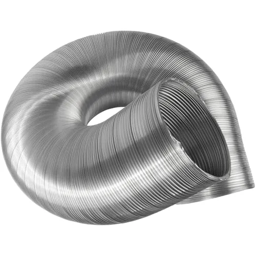 Vent Systems Ø125 mm x 1,5 m Flexibles Aluminiumrohr – Hitzebeständiger und anpassungsfähiger Abluftschlauch für Klimaanlagen, Trockner, Abluftventilatoren – Für den Innen- und Außenbereich