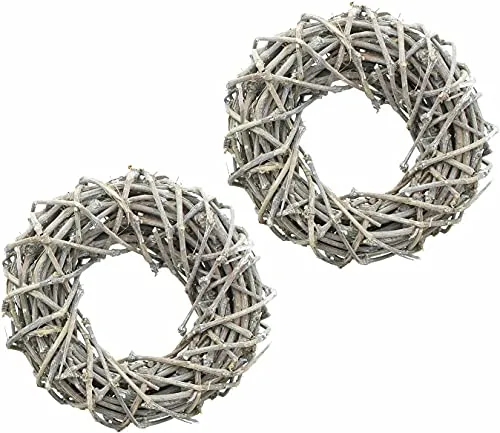 Dekoleidenschaft Kranz „Nostalgie“, 2er Set, aus Rebenzweigen, geflochten, Wand, Tisch & Türdeko, Naturkranz, Wandkranz, Tischkranz, Türkranz