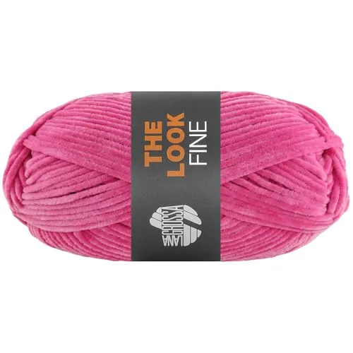 LANA GROSSA The Look Fine | Feines und samtig weiches Chenillegarn | Handstrickgarn aus 100% Polyester | 50g Wolle zum Stricken & Häkeln | 100m Garn FB114