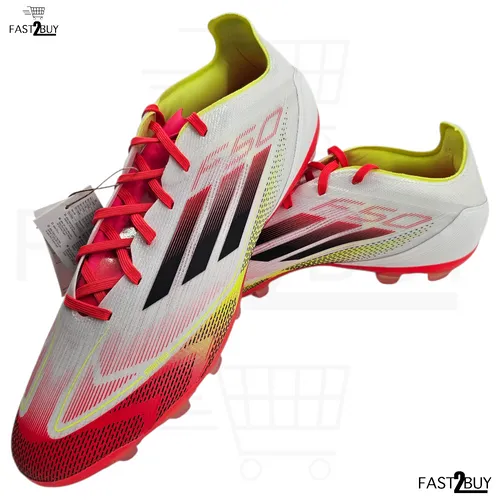 Adidas F50 PRO MG - Weiss, Leichte Fußballschuhe für Highspeed-Dribblings - Fußballschuhe mit Fibertouch Obermaterial und Sprintweb 3D-Struktur für ultimative Beschleunigung. Hergestellt aus mindestens 20 % recycelten Materialien für mehr Nachhaltigkeit.