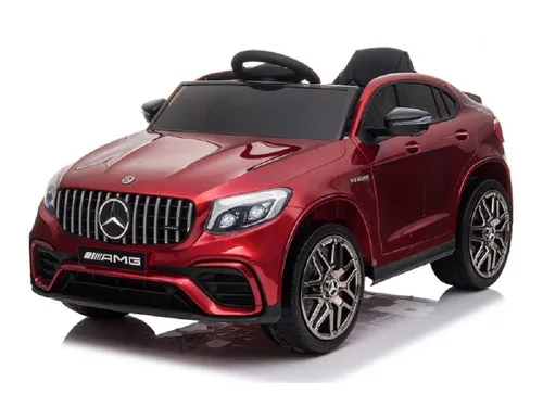 Elektro-Kinderauto Mercedes Benz GLC63 S - Rot mit LED und Audio - Erlebe Fahrspaß mit dem Elektro-Kinderauto! Mit 2 Motoren, 3 Geschwindigkeiten und LED-Leuchten. Ideal für Kinder bis 5 Jahre, sicher mit 5-Punkt-Gurt und Fernbedienung.