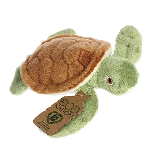 Aurora, 35089, Eco Nation Mini Schildkröte, 13cm, Eco-Friendly Plüschtier, Braun & Grün