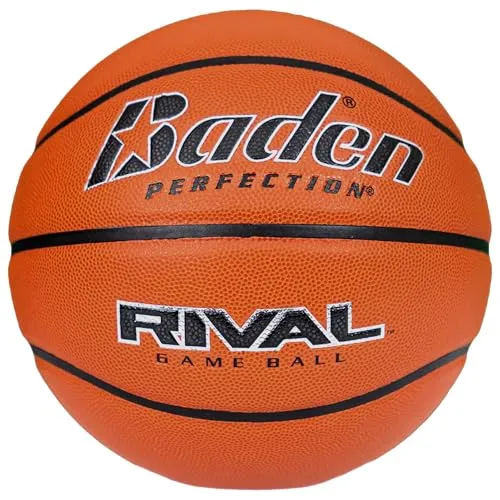Baden Rival NFHS Basketball - Indoor Spielball für Kinder und Erwachsene - Basketball für Halle, ideal für Training und Freizeit. Mit Cushion Control Technology für weicheres Spielgefühl und längere Lebensdauer.