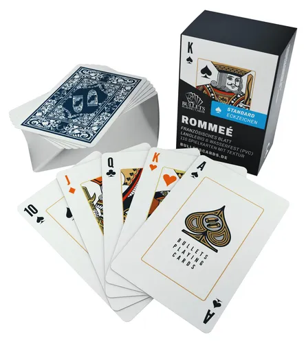 Rommee Kartenspiel – 110 wasserfeste Spielkarten aus Kunststoff.Stil:Standard Index