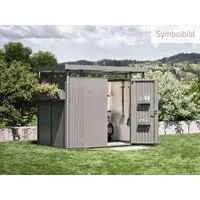 Biohort Gerätehaus HighLine H4 – Quarzgrau, 275x222x275 cm - Gartenhaus mit 3-fach-Verriegelung für optimale Sicherheit und langlebigen Materialien, wartungsfrei und ideal für jede Gartengestaltung.