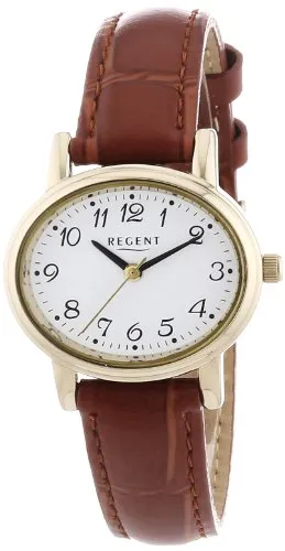 Regent Damen Analog Quarz Uhr mit Leder Armband 12100539