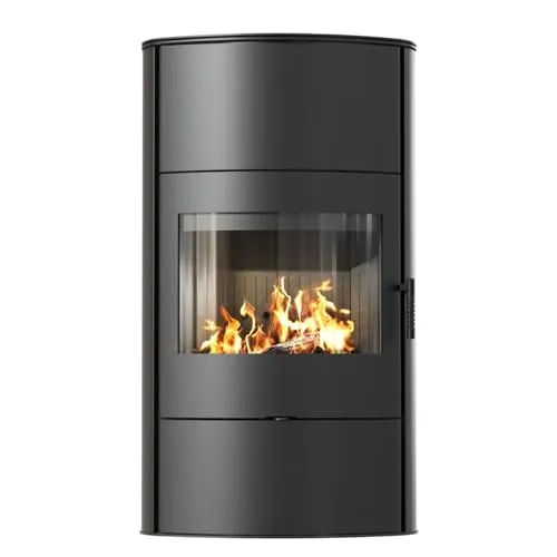 Kratki Kaminofen AB/S/2/ROLLO Hoch Ø 150 - 10 kW, schwarz - Moderne Kaminöfen für den Innenbereich, mit 80% Wirkungsgrad und abgaswärmetauschend. Ideal für eine effiziente und gemütliche Wärme in Wohnräumen.