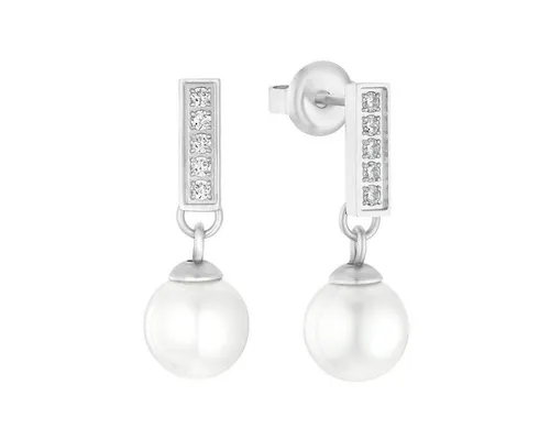 s.Oliver Ohrring-Set 2031473 - Ohrringe aus Sterling Silber 925 mit funkelnden Zirkonia und eleganten Glasperlen, ideal für jeden Anlass und ein stilvolles Accessoire für Damen.