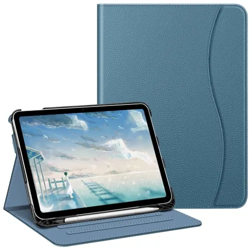 Fintie Hülle für iPad 11. Generation 11 Zoll 2025, iPad 10 Generation 10.9 Zoll 2022 - Multi-Winkel Folio Schutzhülle mit Stifthalter, Dokumentenfach und Auto Schlaf/Wach Funktion, Dunstblau