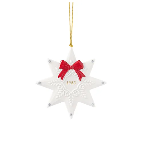 Villeroy & Boch Christbaumschmuck Christmas Classics, 11,5 cm rot - Weihnachtsbaumschmuck aus hochwertigem Porzellan, sternförmiges Design, perfekt für eine festliche Weihnachtsdekoration.
