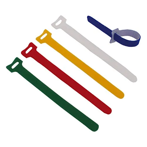 REV Kabelbinder schwarz, Klett Kabelbinder, 5 St., ca. 20 x 1,2cm, farbig sort.