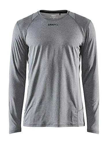 Craft Herren Training Advance Essence Langarm Trikot, dk Grey Melange, XXL - Herren Laufshirt Langarm aus weichem Polyester-Jersey mit Meshdetails, bietet hervorragenden Feuchtigkeitstransport und perfekten Tragekomfort für dein tägliches Training.