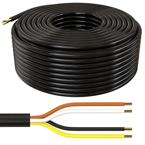 50m FLRYY Fahrzeugleitung 4x1,5mm² rund Kabel KFZ Anhängerkabel Niedervolt