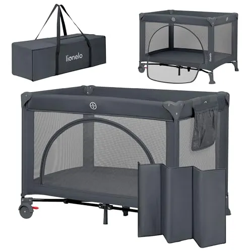 Lionelo Laura 2-in-1 Reisebett in grau von Lionelo