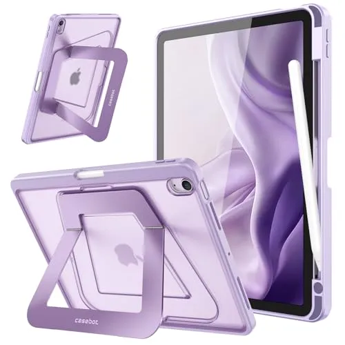 Fintie Schockschutz-Hülle für iPad Air 11 Zoll (M3 2025/M2 2024) & 10,9 Zoll 5./4. Gen – Schlanke mattierte Hartschale Case mit Ständer, Stifthalter | Ultraleichte Schutzhülle mit Shockproof, Lila